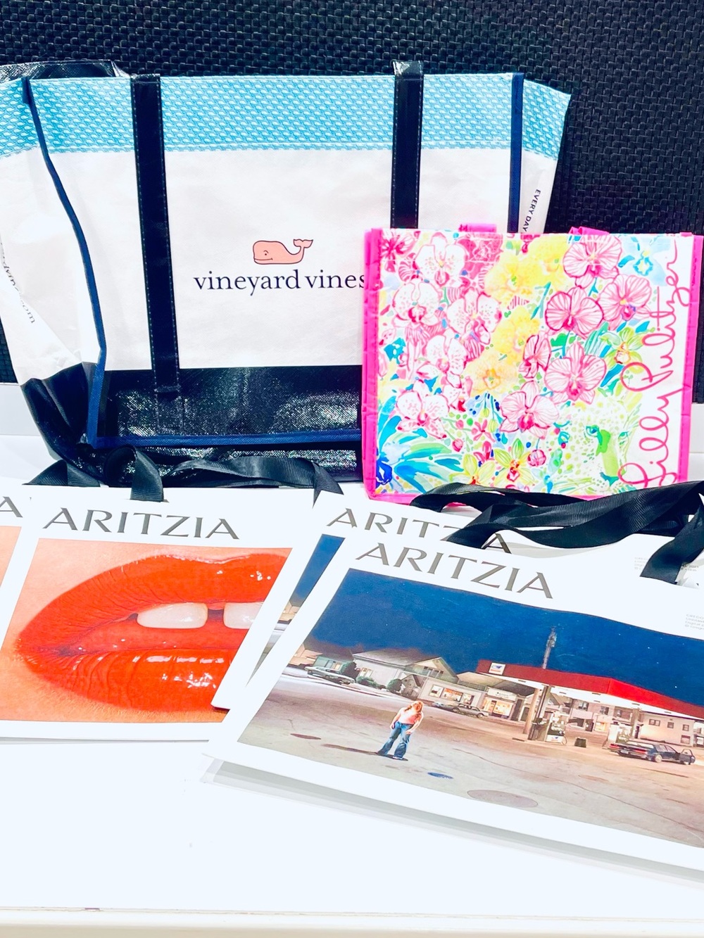 6 Preppy Tote Bags w/Vineyard Vines, Lilly Pulitzer & Aritzia NEW!